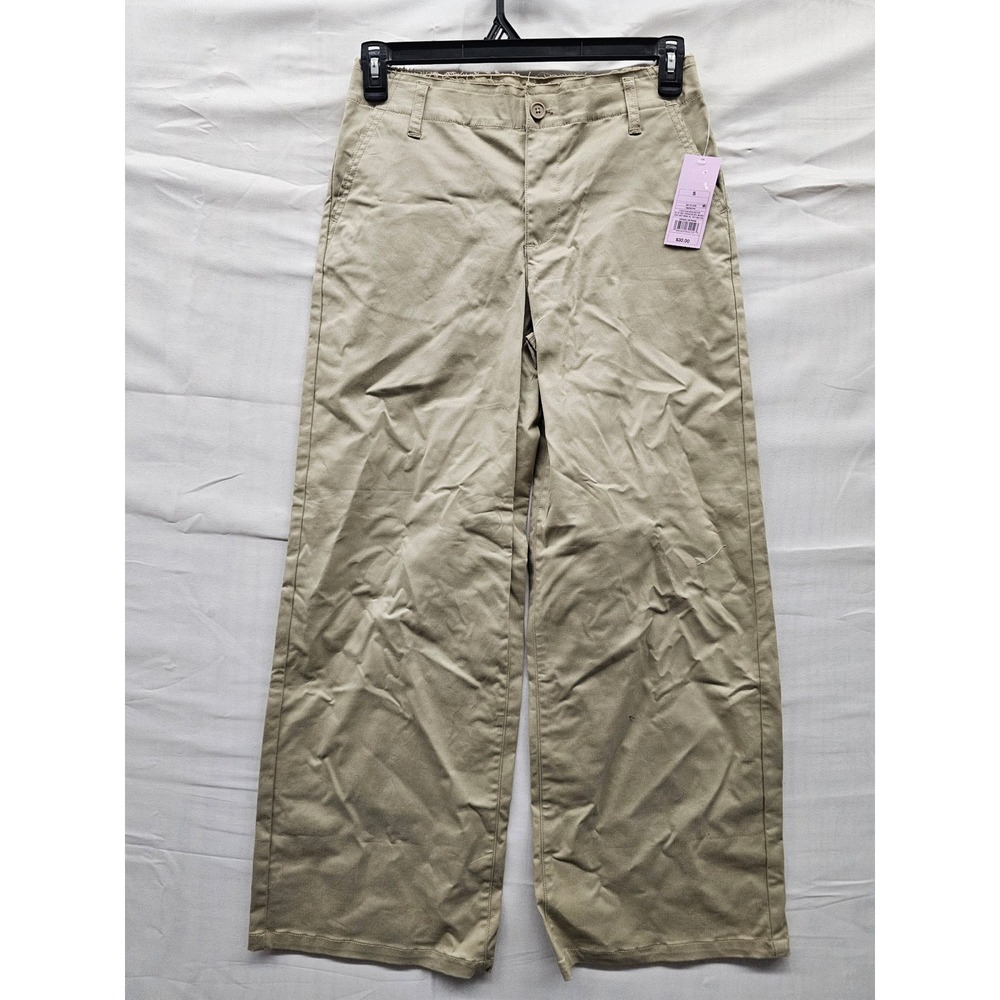 Wild Fable Womens Wide Leg Pants Tan Cotton Blend Casual Size Small‎